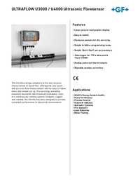 Thumbnail of document Data Sheet - ULTRAFLOW U3000/U4000 Ultrasonic Flow Sensor